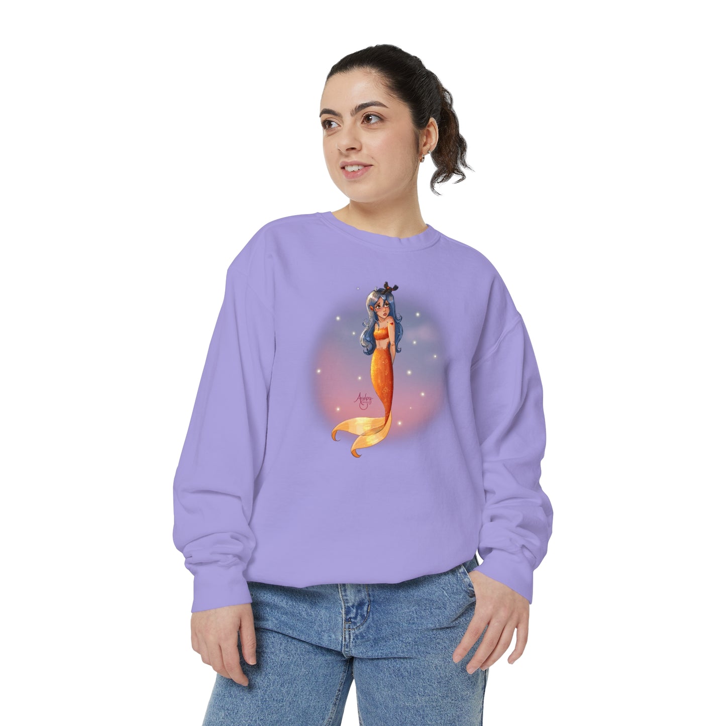 Lazuli the Hopeless Romantic Mermaid Crewneck Sweatshirt