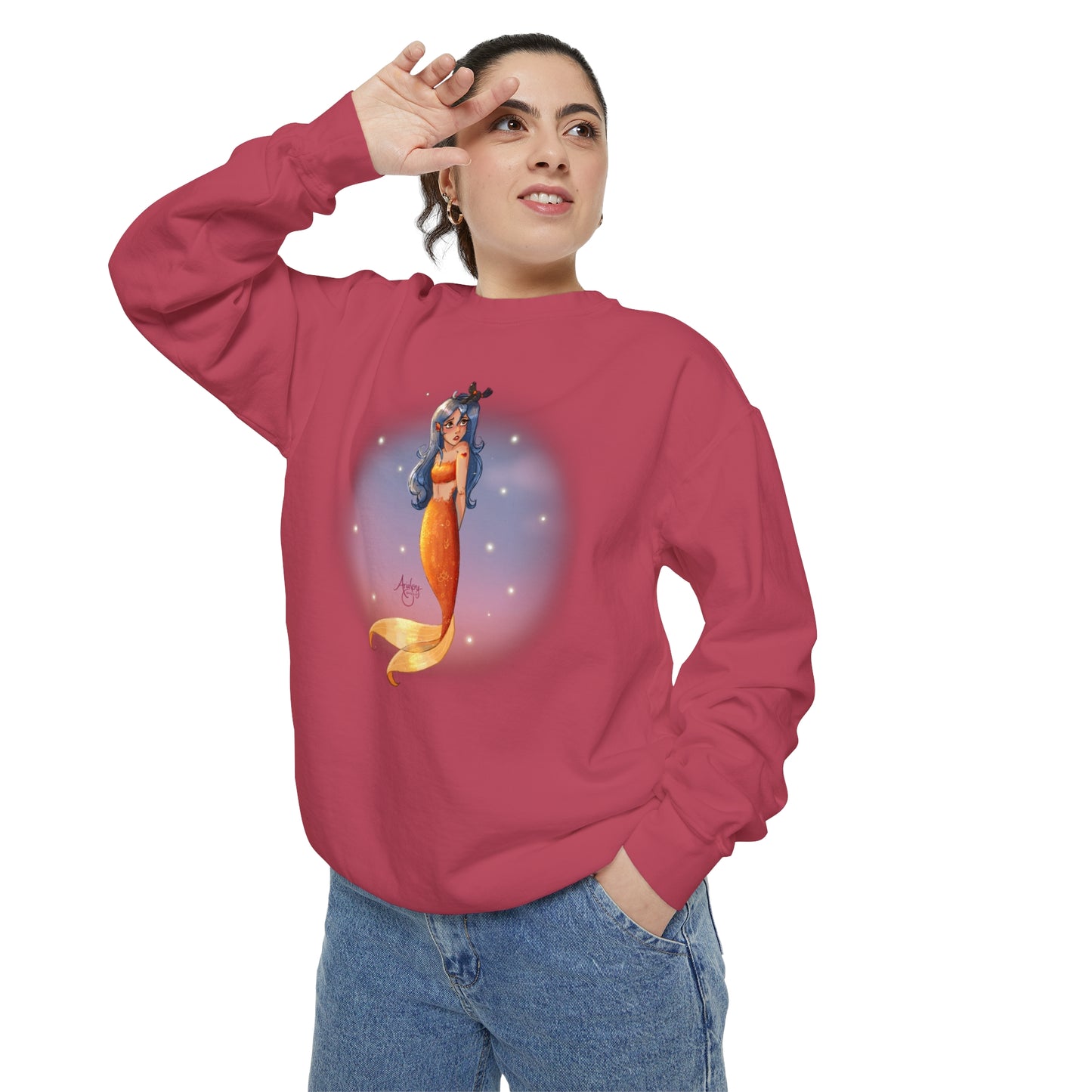 Lazuli the Hopeless Romantic Mermaid Crewneck Sweatshirt