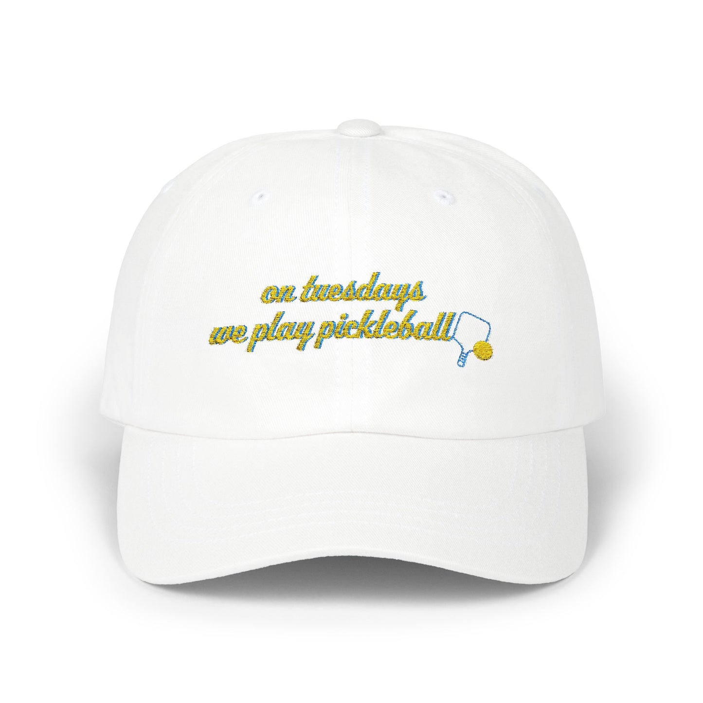 On Tuesdays We Play Pickleball Vintage Embroidered Hat