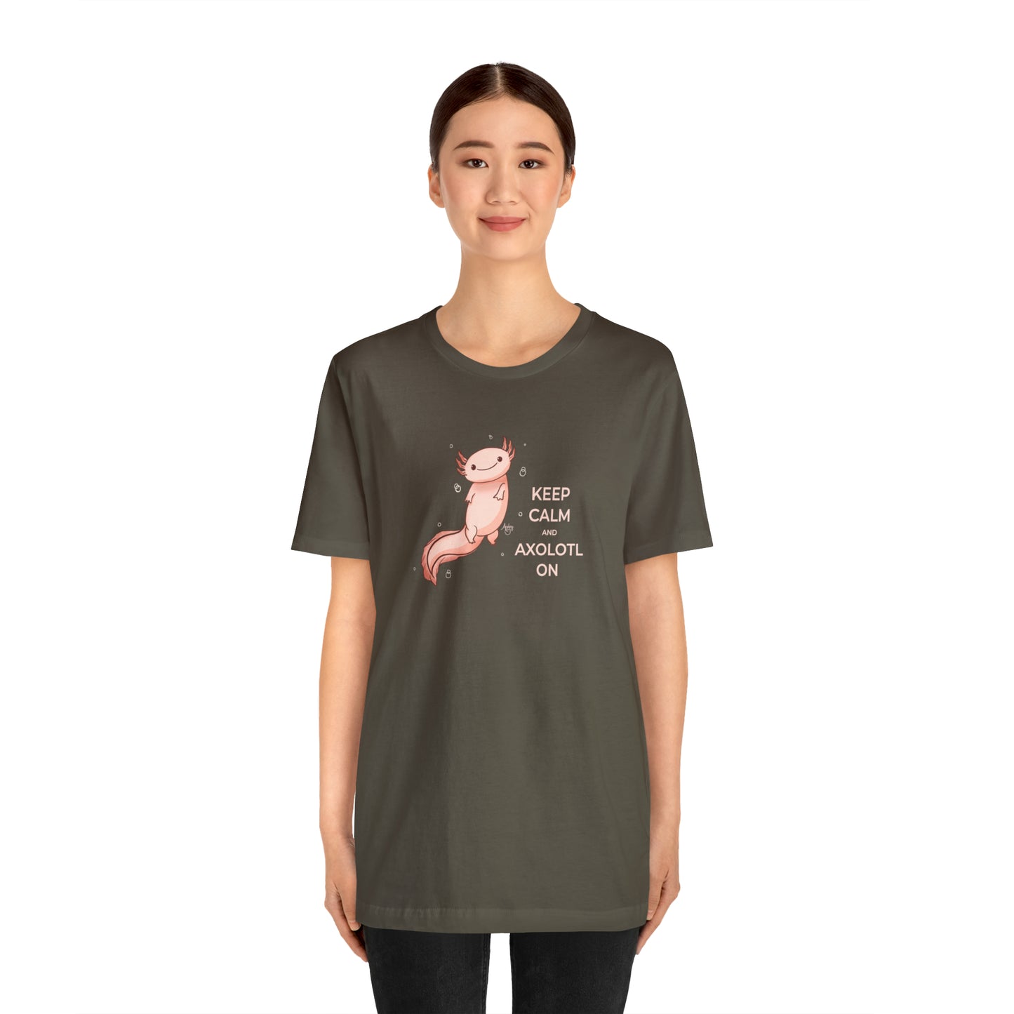 Keep Calm and Axolotl On Premium Short Sleeve Tee