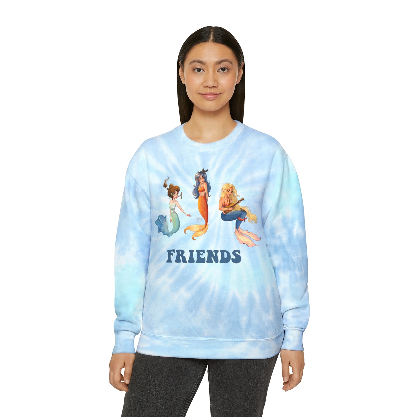 Mermaid Friends Tie-Dye Sweatshirt Version 1