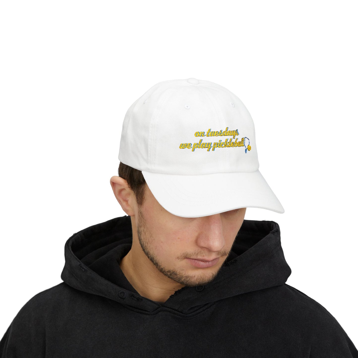 On Tuesdays We Play Pickleball Vintage Embroidered Hat