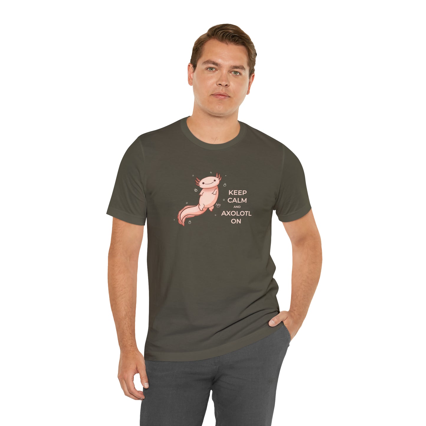 Keep Calm and Axolotl On Premium Short Sleeve Tee