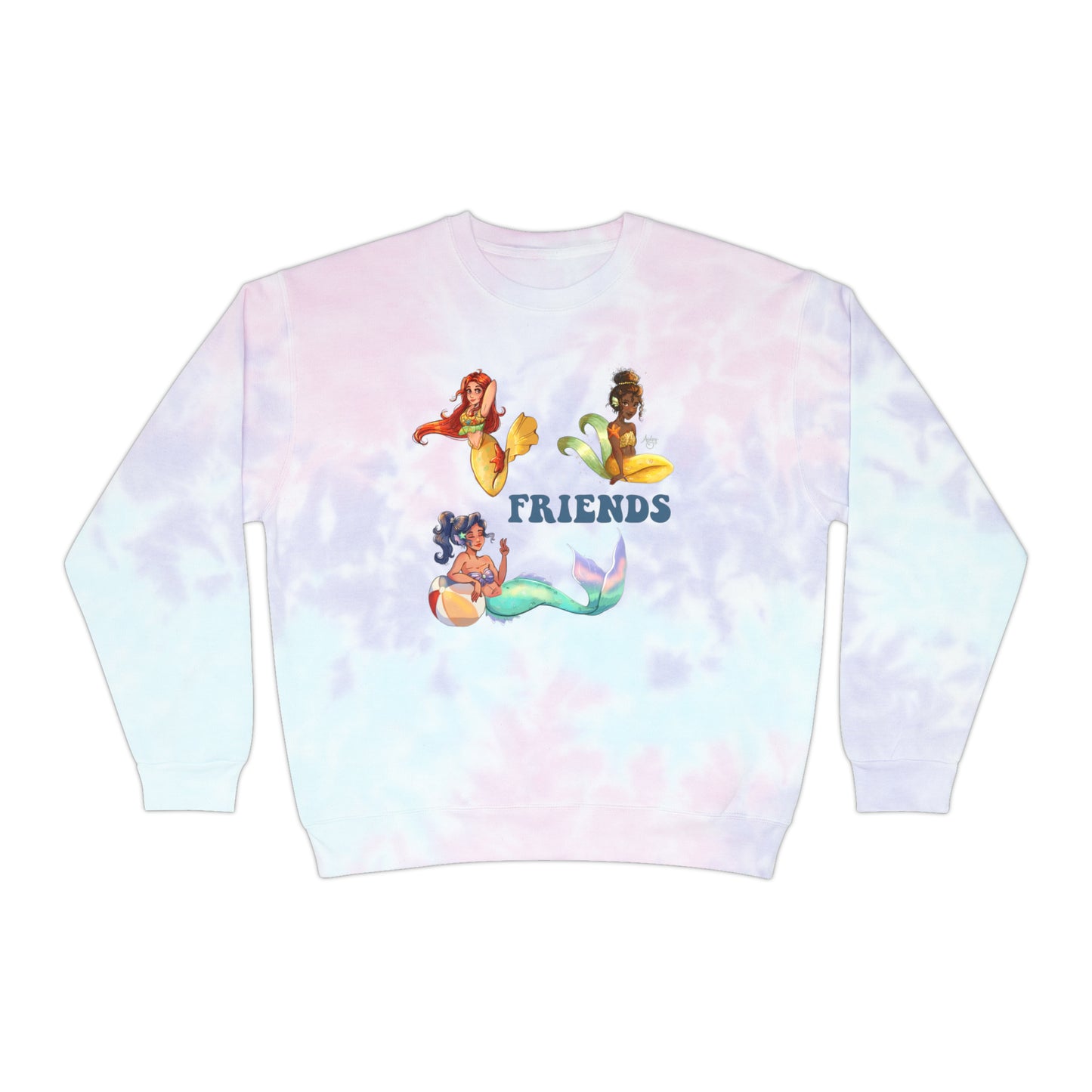Mermaid Friends Tie-Dye Sweatshirt Version 3