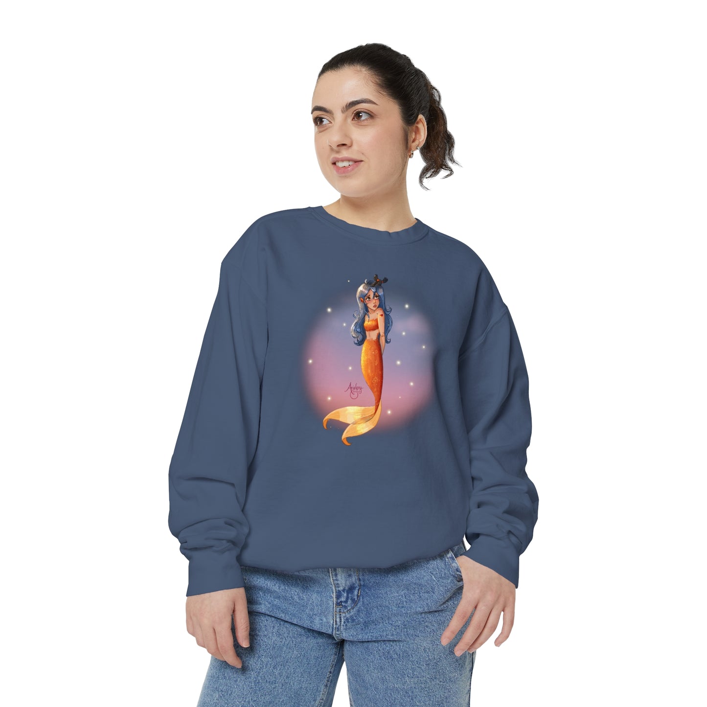 Lazuli the Hopeless Romantic Mermaid Crewneck Sweatshirt