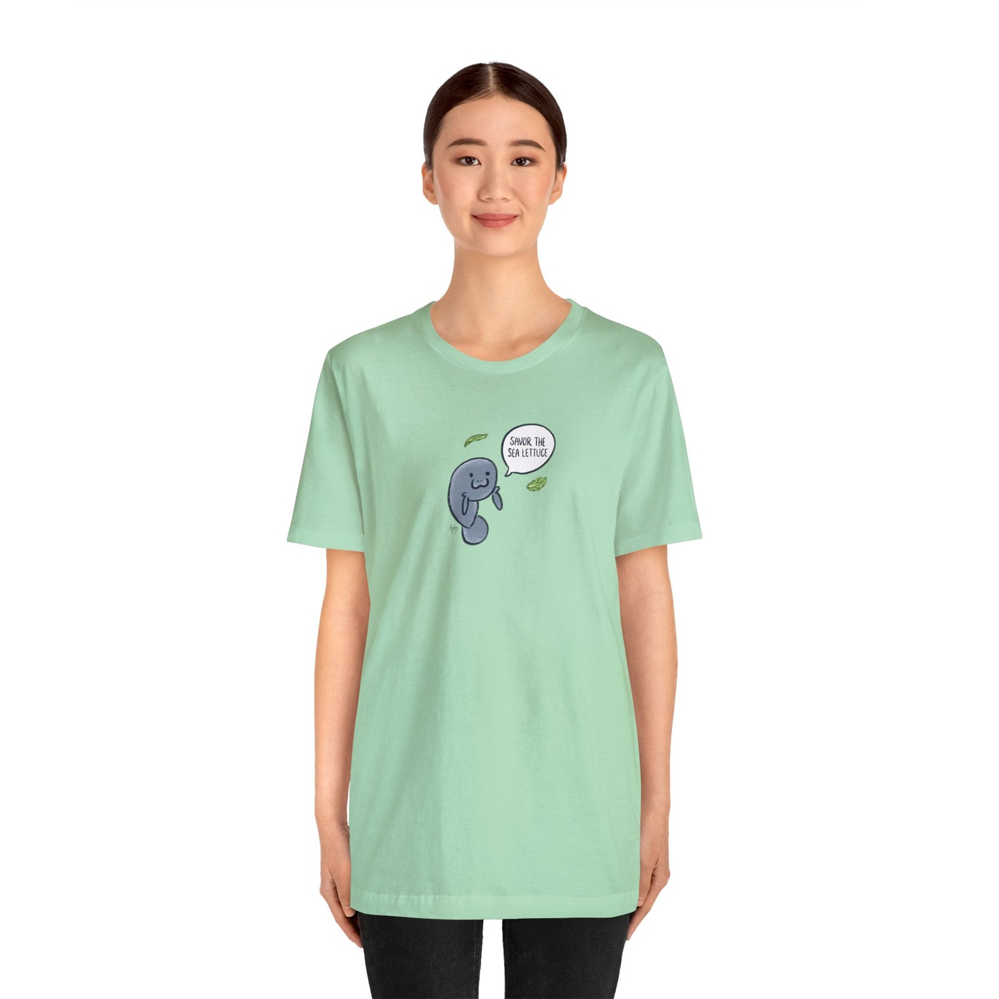 Savor The Sea Lettuce Manatee Premium Short Sleeve Tee