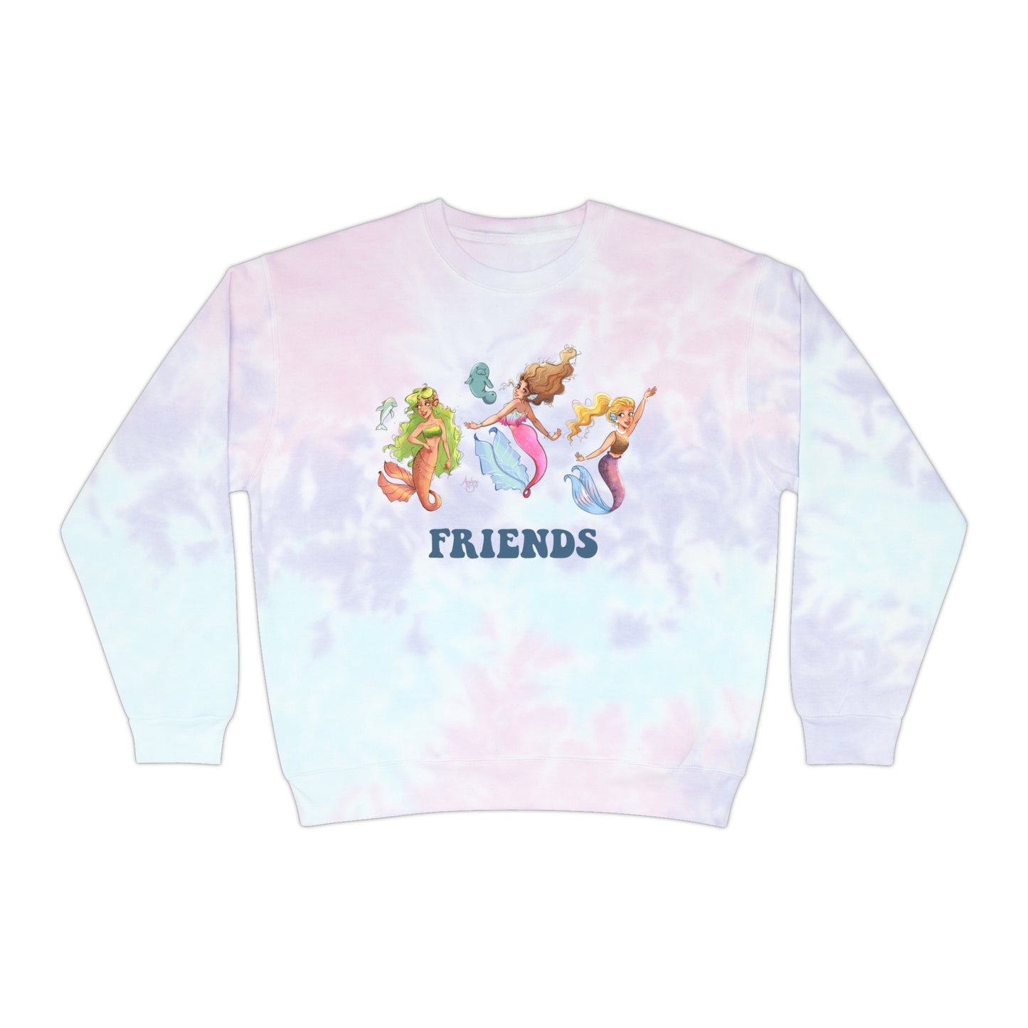 Mermaid Friends Tie-Dye Sweatshirt Version 2