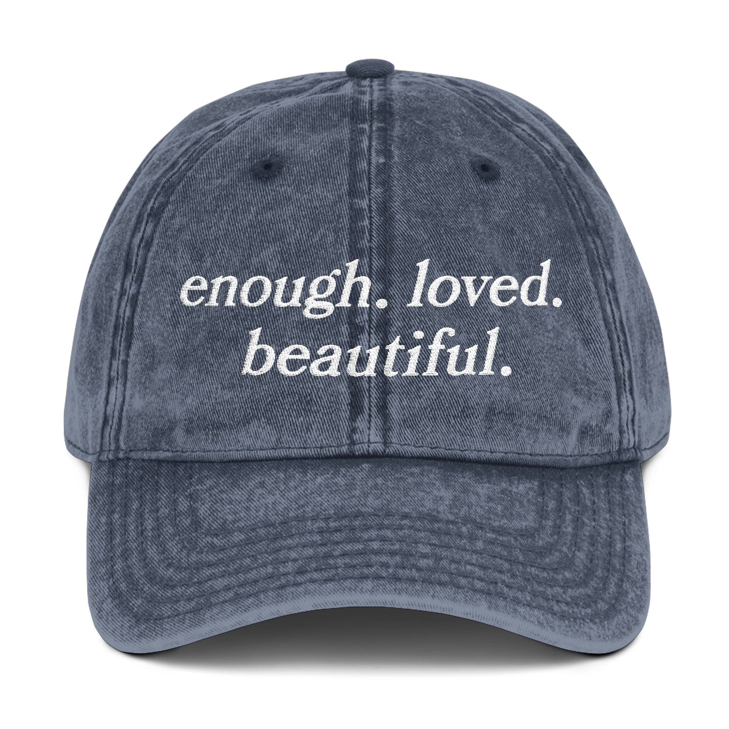 Enough. Loved. Beautiful. Vintage Embroidered Hat
