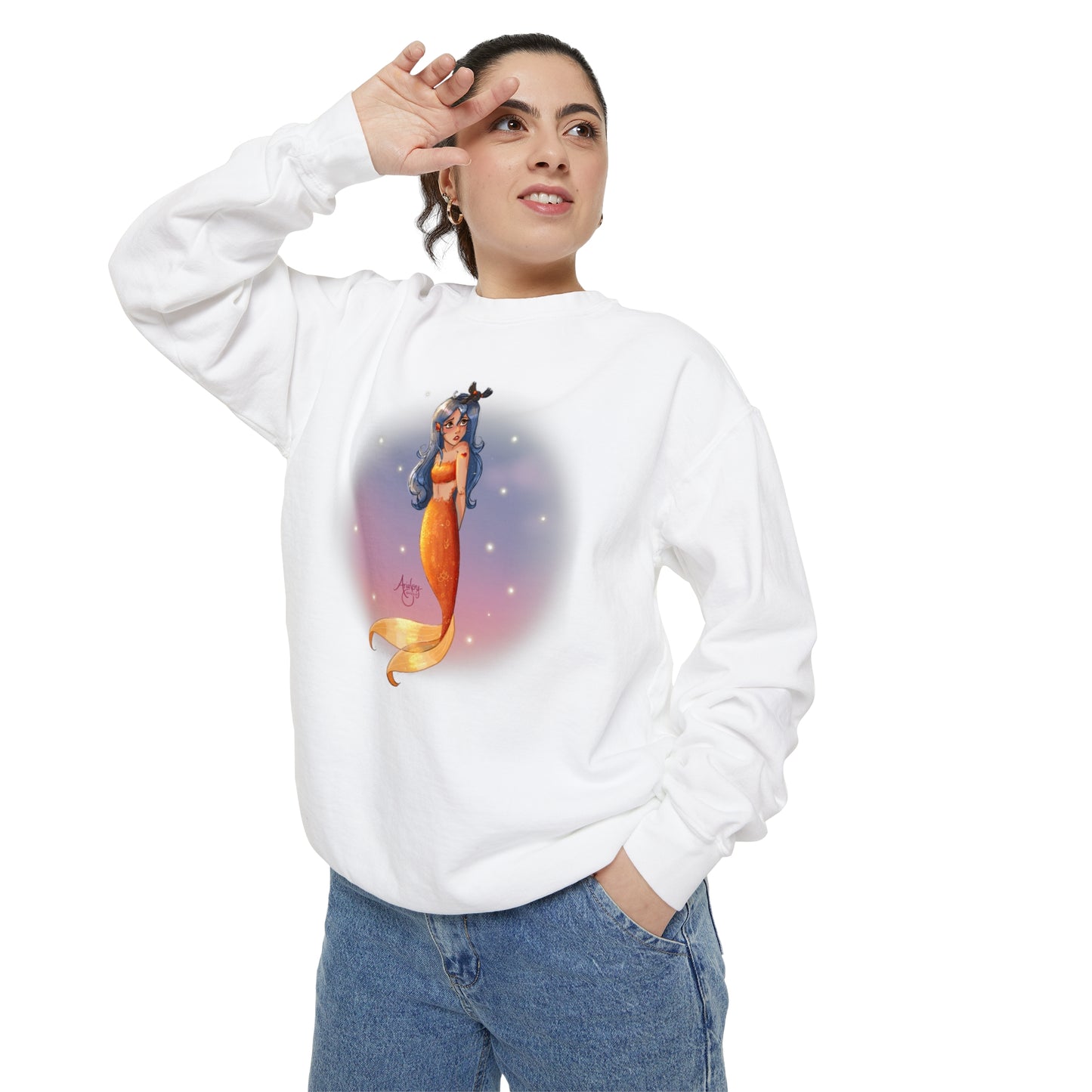 Lazuli the Hopeless Romantic Mermaid Crewneck Sweatshirt