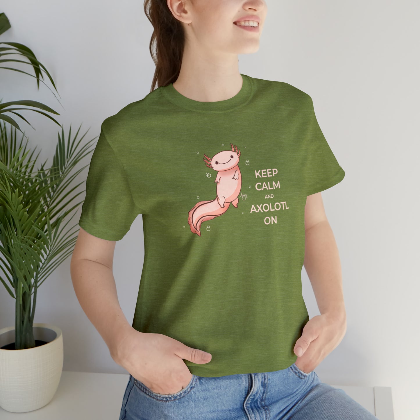 Keep Calm and Axolotl On Premium Short Sleeve Tee