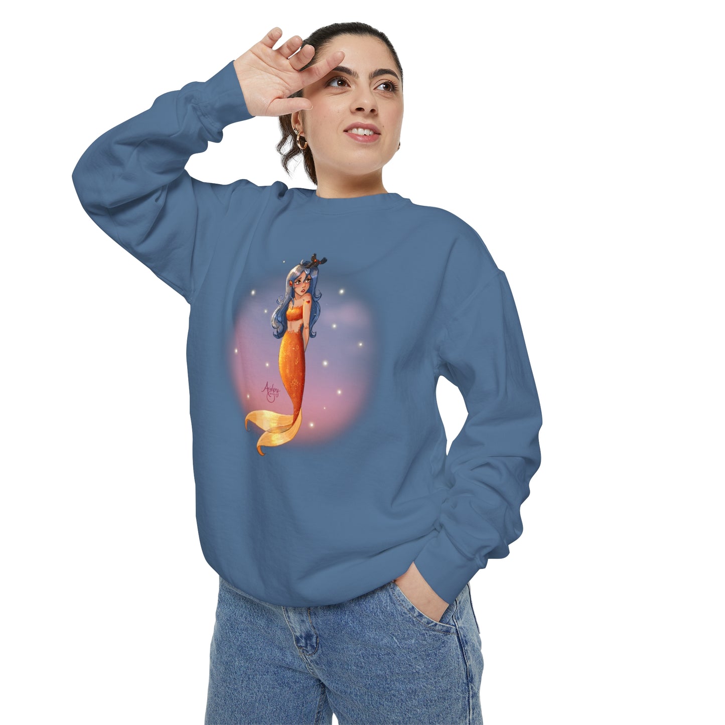 Lazuli the Hopeless Romantic Mermaid Crewneck Sweatshirt