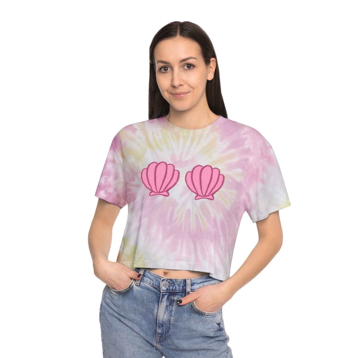 Shell Support Tie-Dye Crop Tee