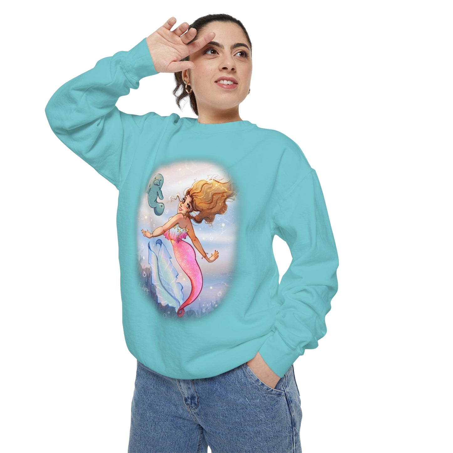 Marina the Mermaid and Lettuce the Manatee Sweatshirt