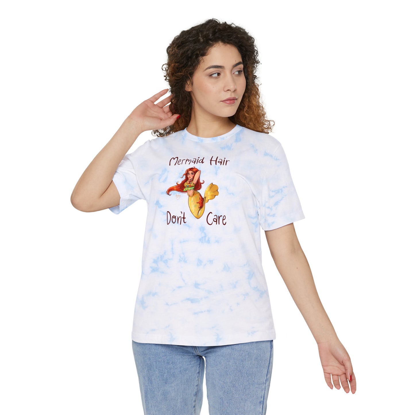 Mermaid Hair Don't Care Premium Tie-Dyed T-Shirt