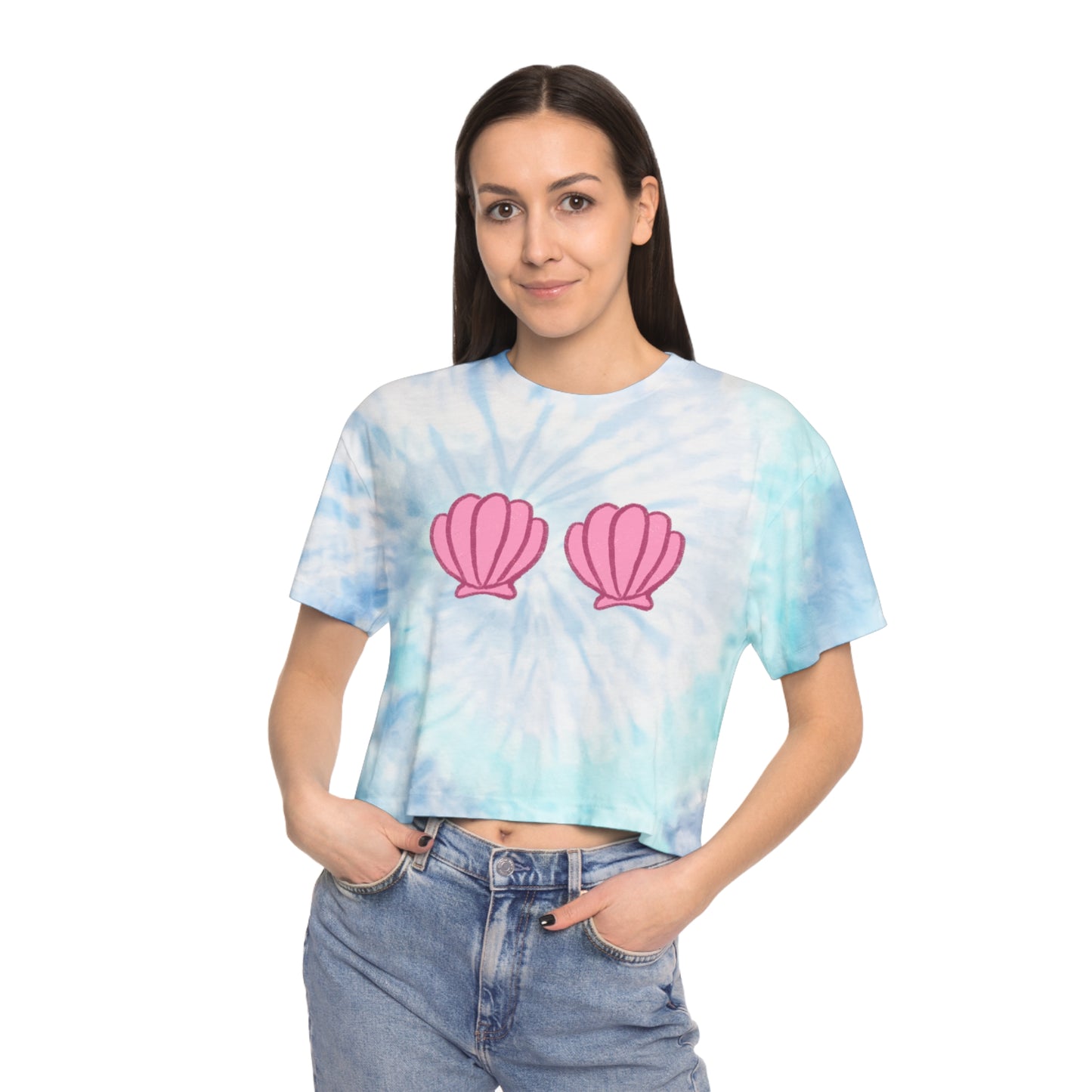 Shell Support Tie-Dye Crop Tee