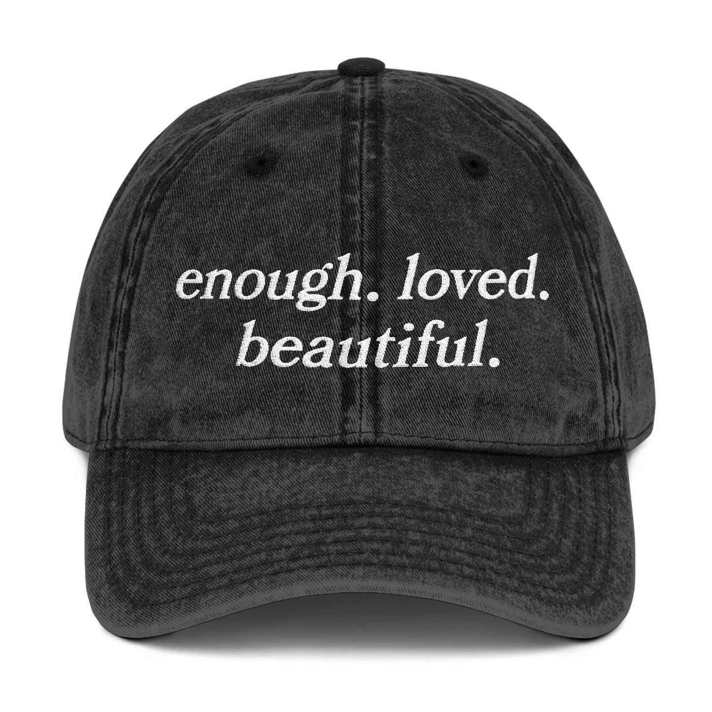 Enough. Loved. Beautiful. Vintage Embroidered Hat