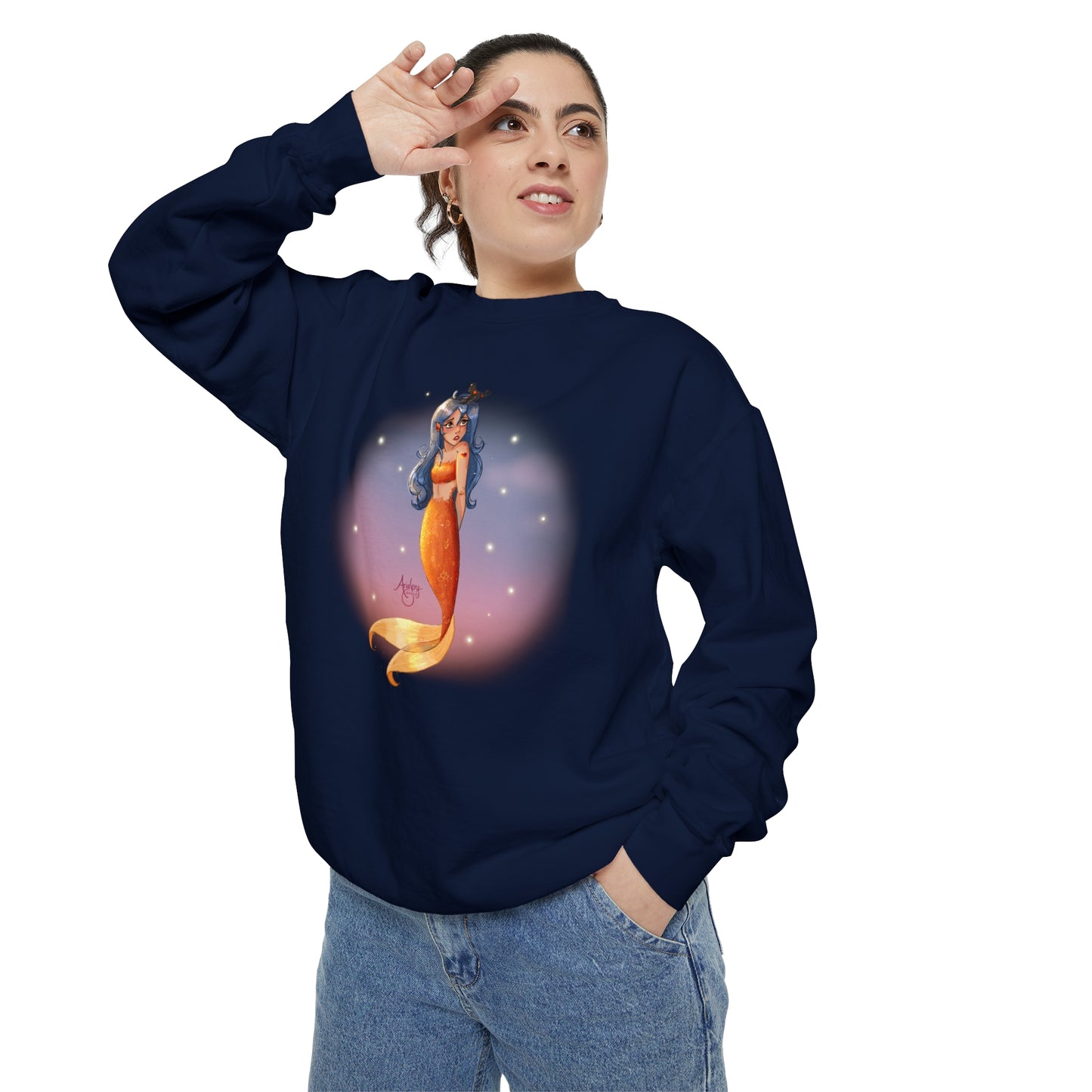 Lazuli the Hopeless Romantic Mermaid Crewneck Sweatshirt
