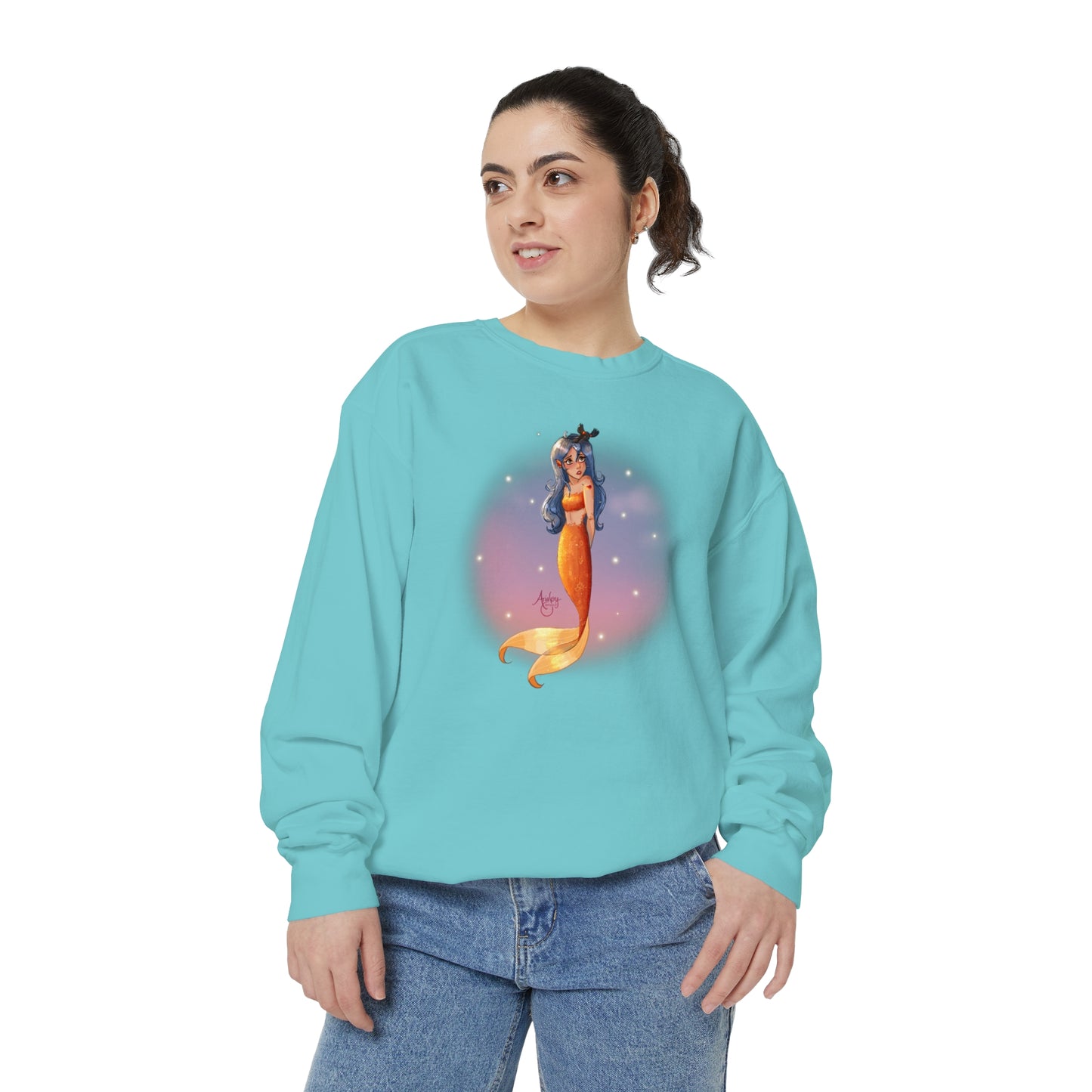 Lazuli the Hopeless Romantic Mermaid Crewneck Sweatshirt