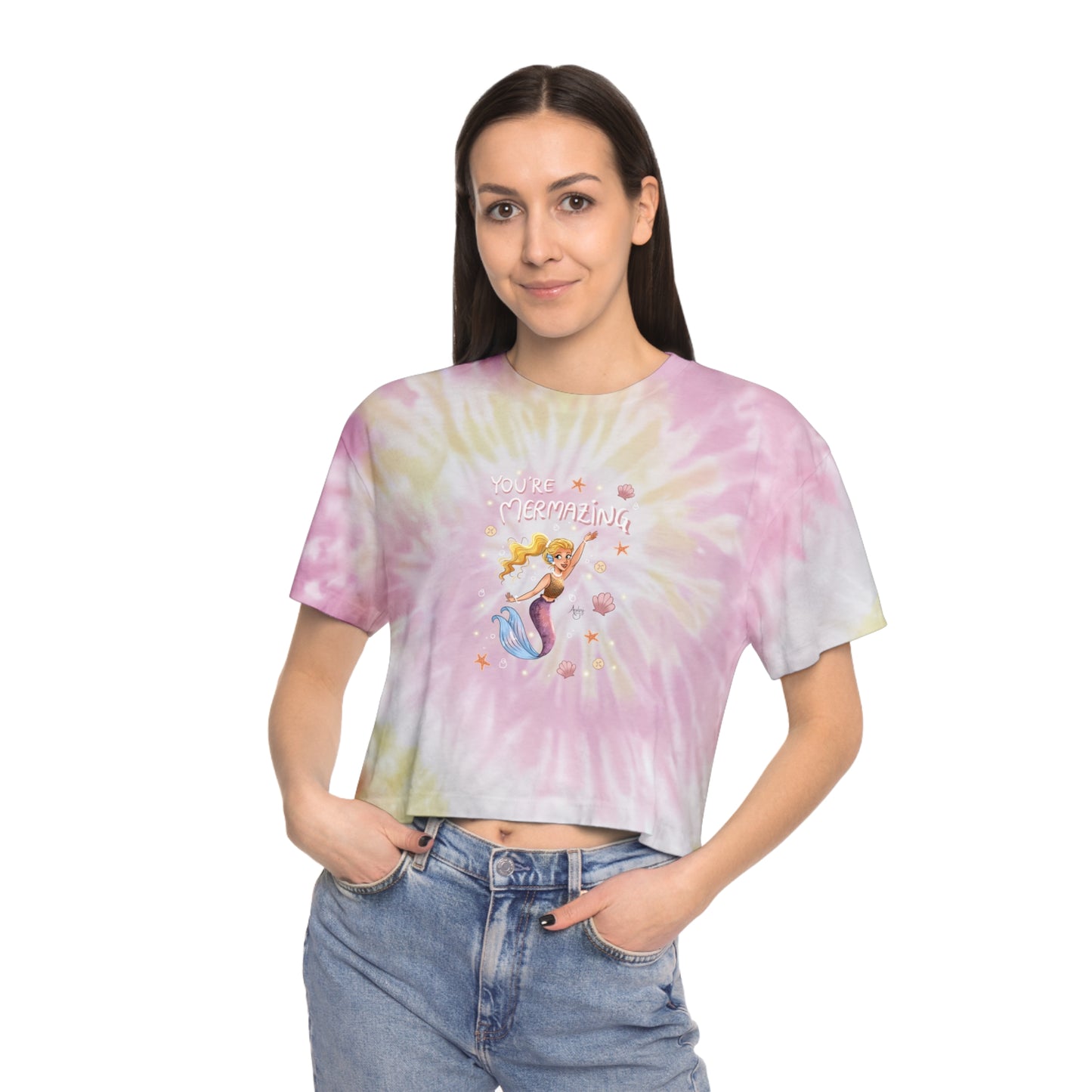 You're Mermazing Tie-Dye Crop Tee