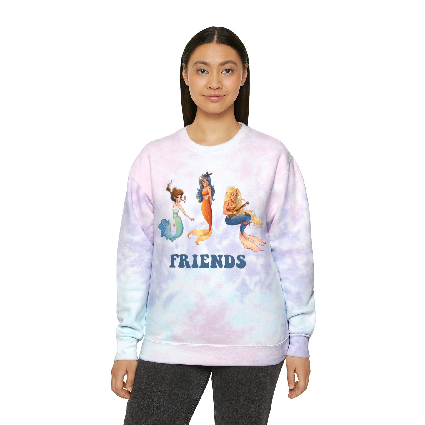 Mermaid Friends Tie-Dye Sweatshirt Version 1