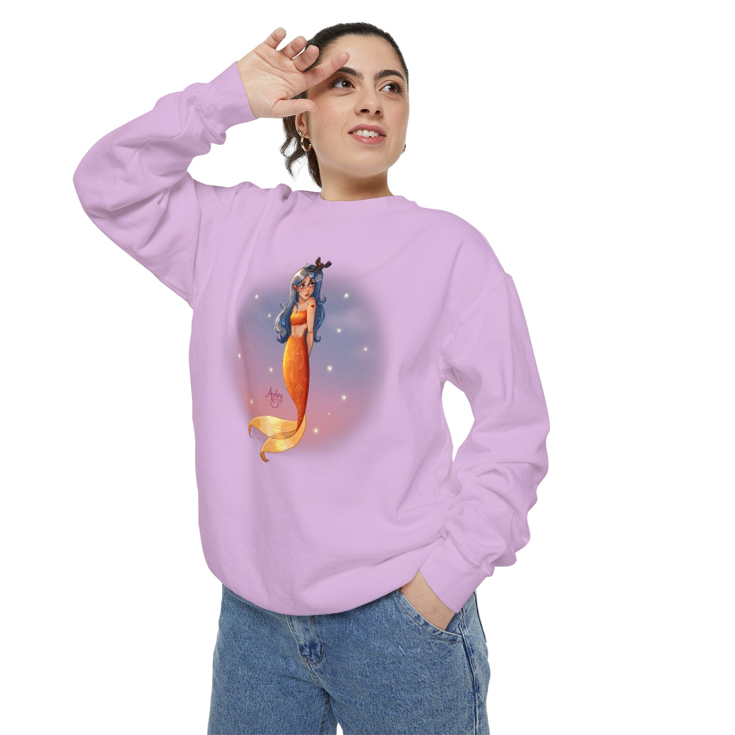 Lazuli the Hopeless Romantic Mermaid Crewneck Sweatshirt