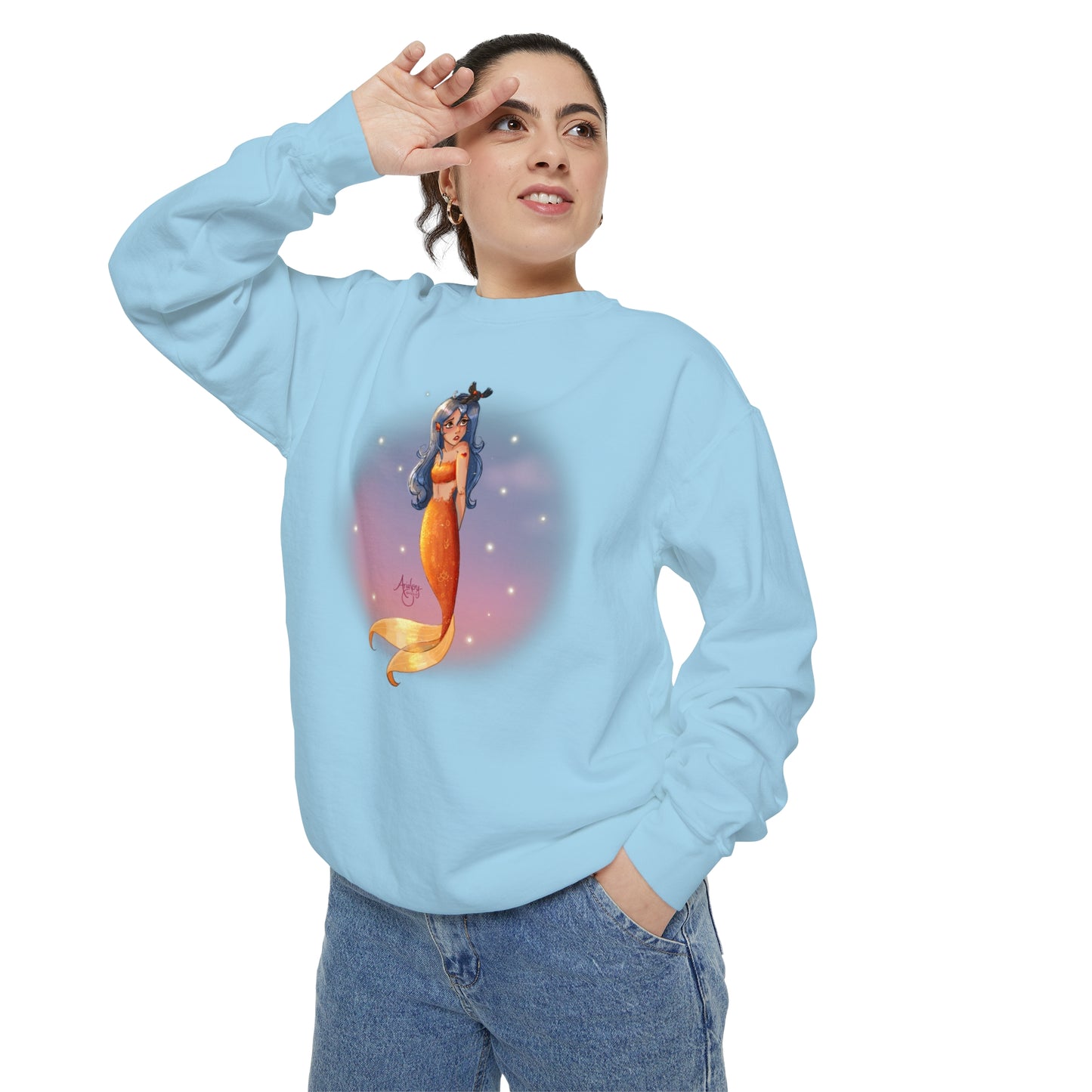Lazuli the Hopeless Romantic Mermaid Crewneck Sweatshirt