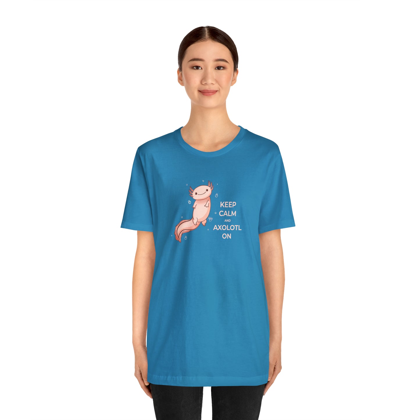 Keep Calm and Axolotl On Premium Short Sleeve Tee