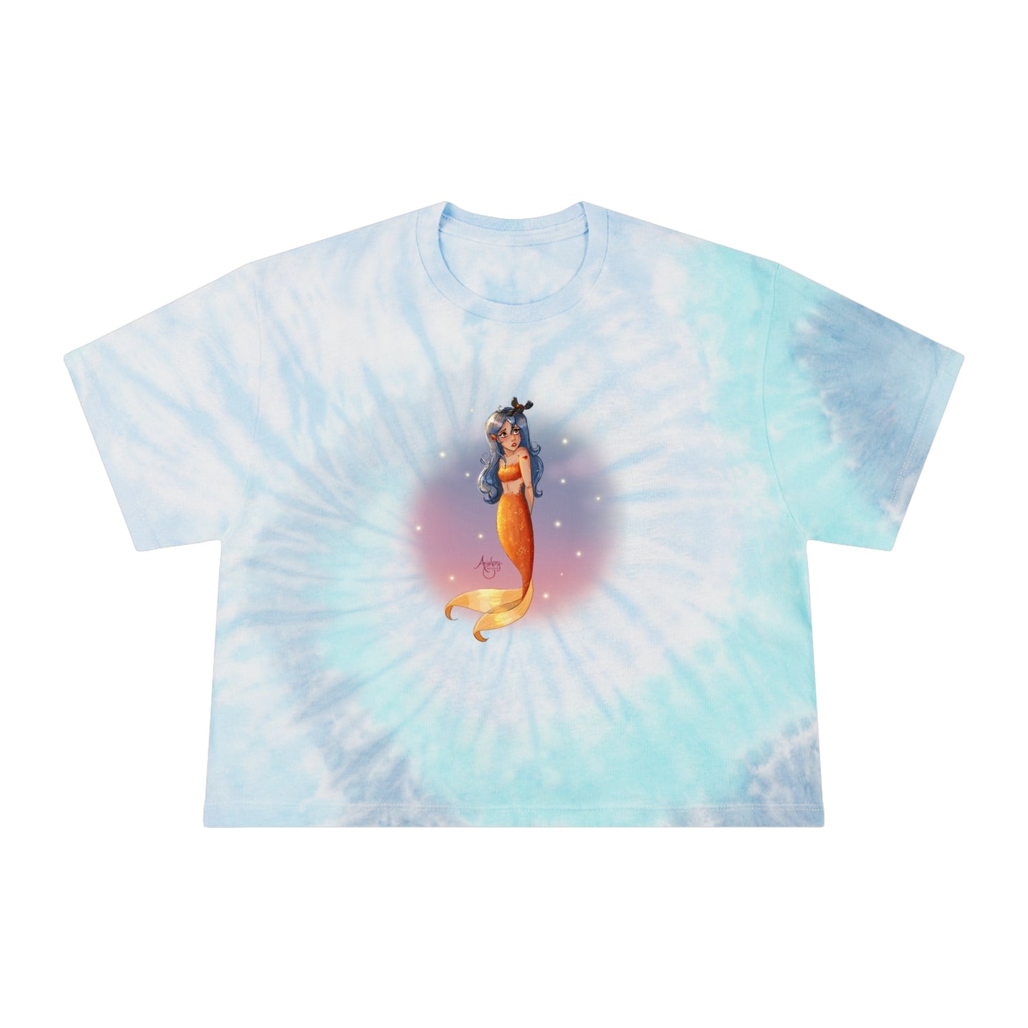 Lazuli the Hopeless Romantic Mermaid Tie-Dye Crop Tee