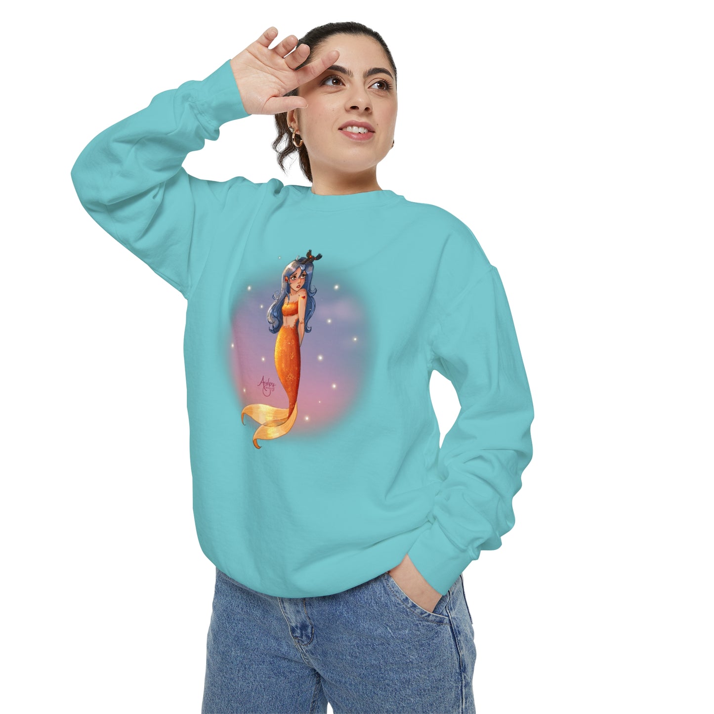 Lazuli the Hopeless Romantic Mermaid Crewneck Sweatshirt