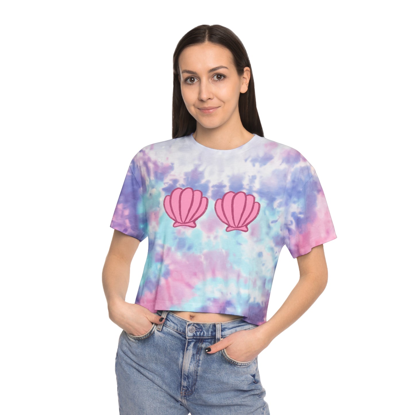 Shell Support Tie-Dye Crop Tee