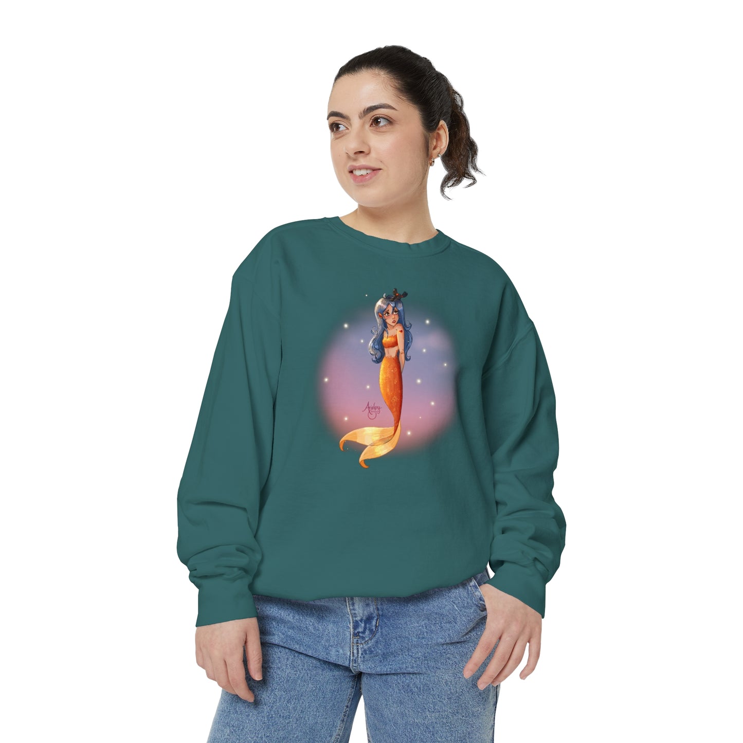 Lazuli the Hopeless Romantic Mermaid Crewneck Sweatshirt