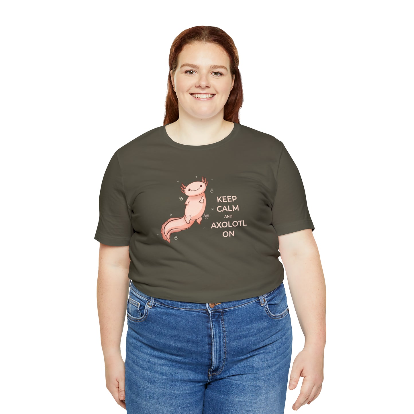 Keep Calm and Axolotl On Premium Short Sleeve Tee