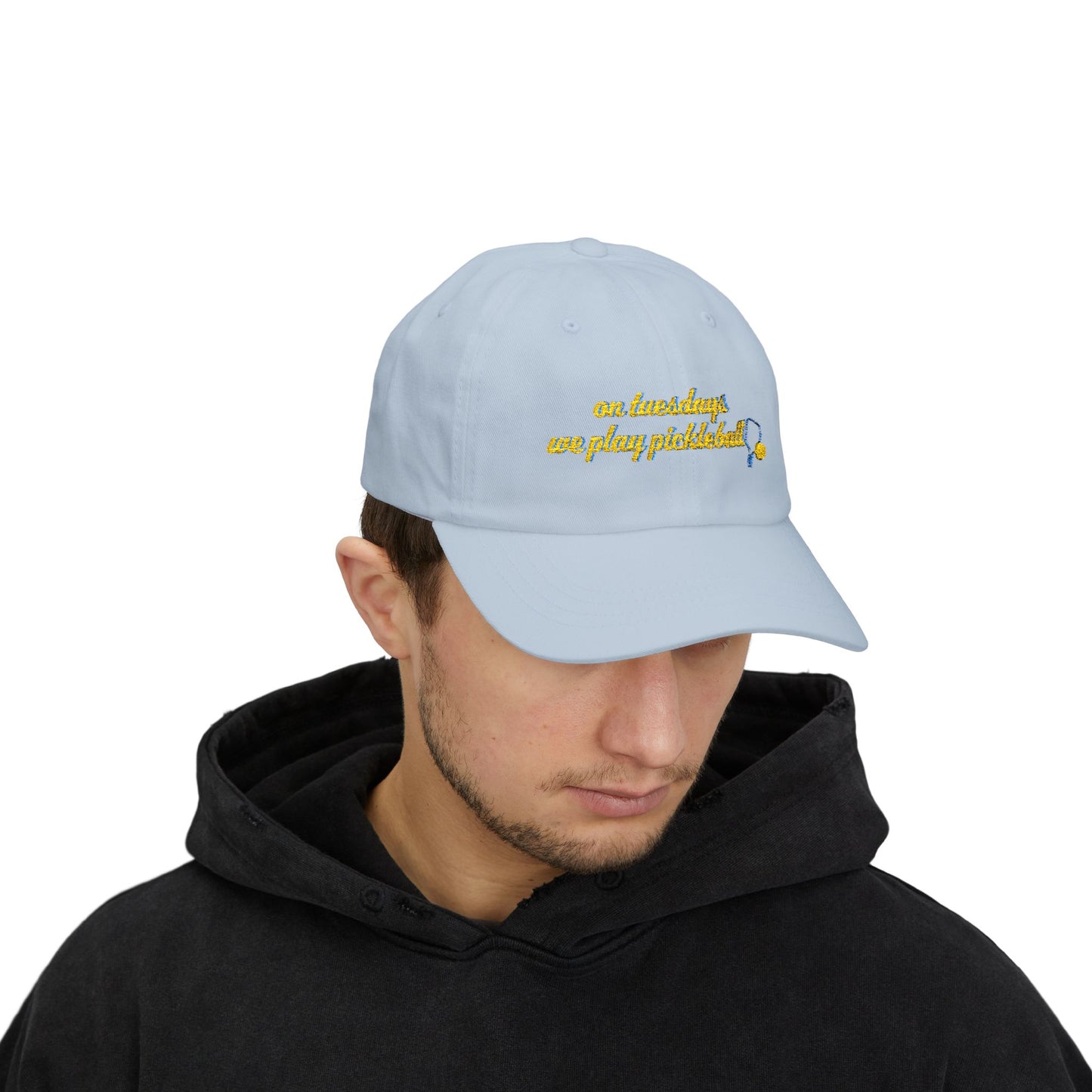 On Tuesdays We Play Pickleball Vintage Embroidered Hat