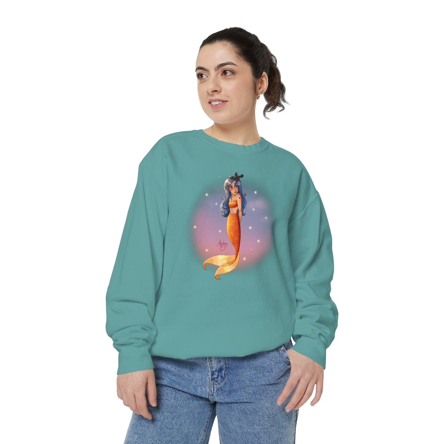 Lazuli the Hopeless Romantic Mermaid Crewneck Sweatshirt