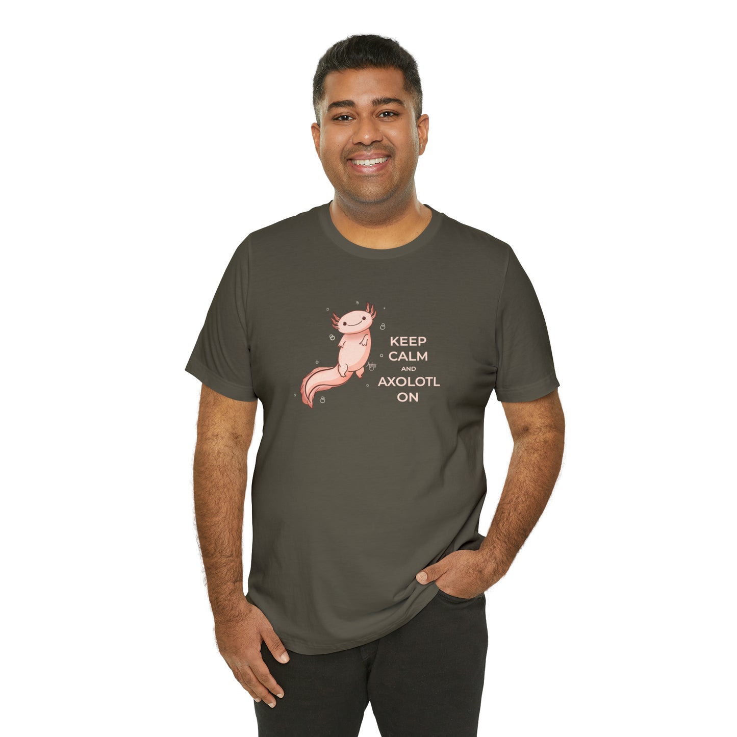 Keep Calm and Axolotl On Premium Short Sleeve Tee
