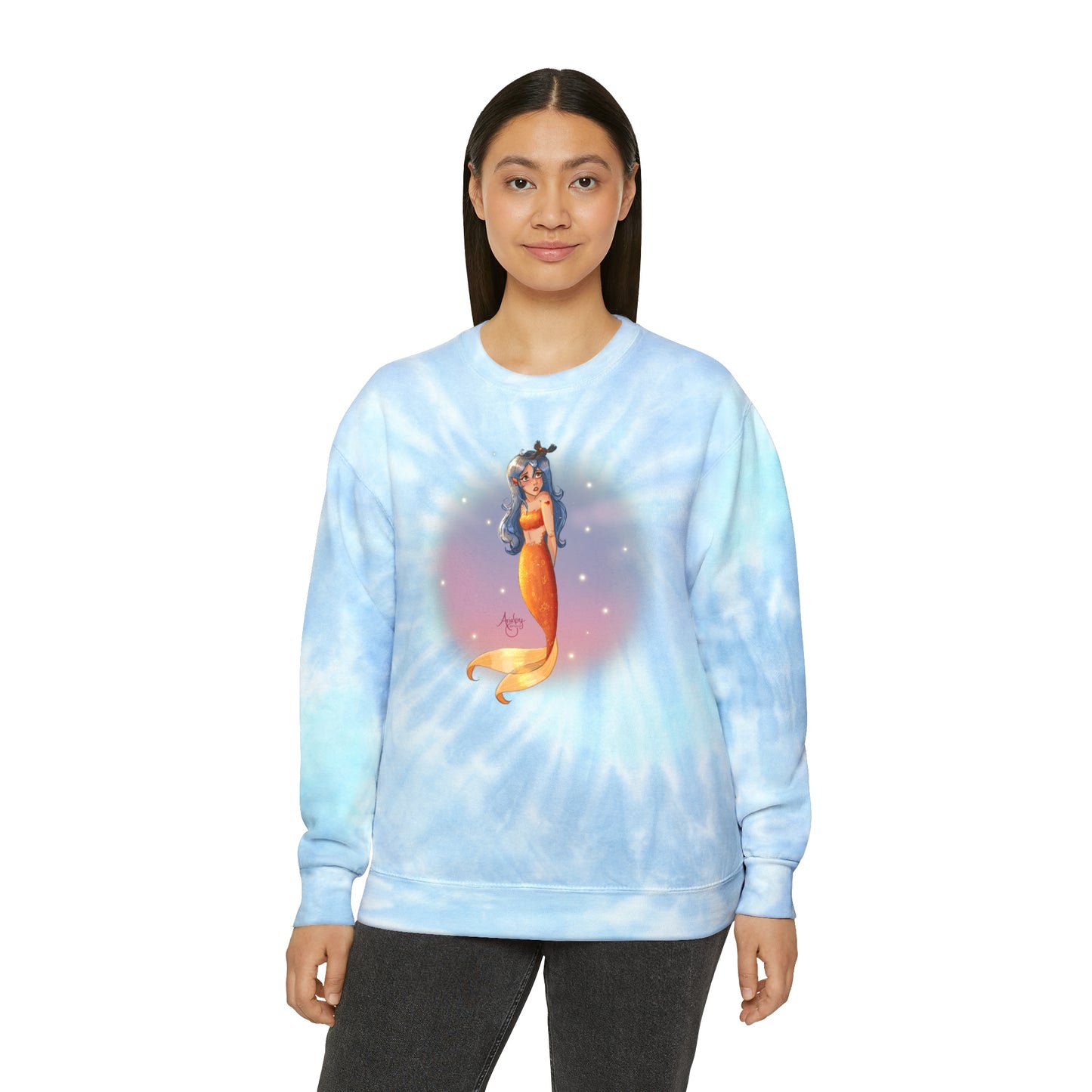 Hopeless Romantic Mermaid Tie-Dye Sweatshirt