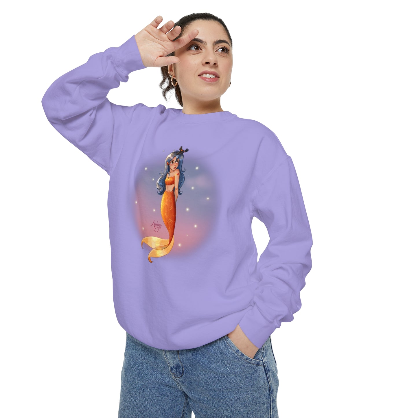 Lazuli the Hopeless Romantic Mermaid Crewneck Sweatshirt