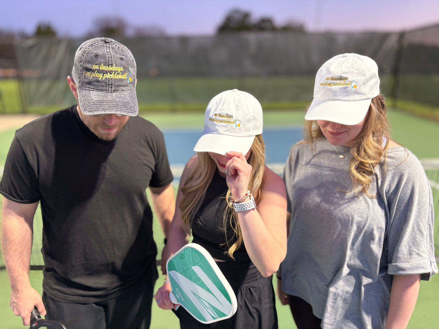 On Tuesdays We Play Pickleball Vintage Embroidered Hat