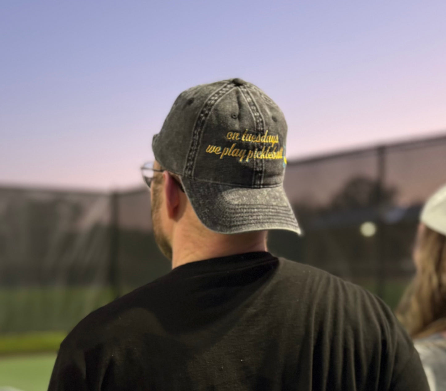 On Tuesdays We Play Pickleball Vintage Embroidered Hat