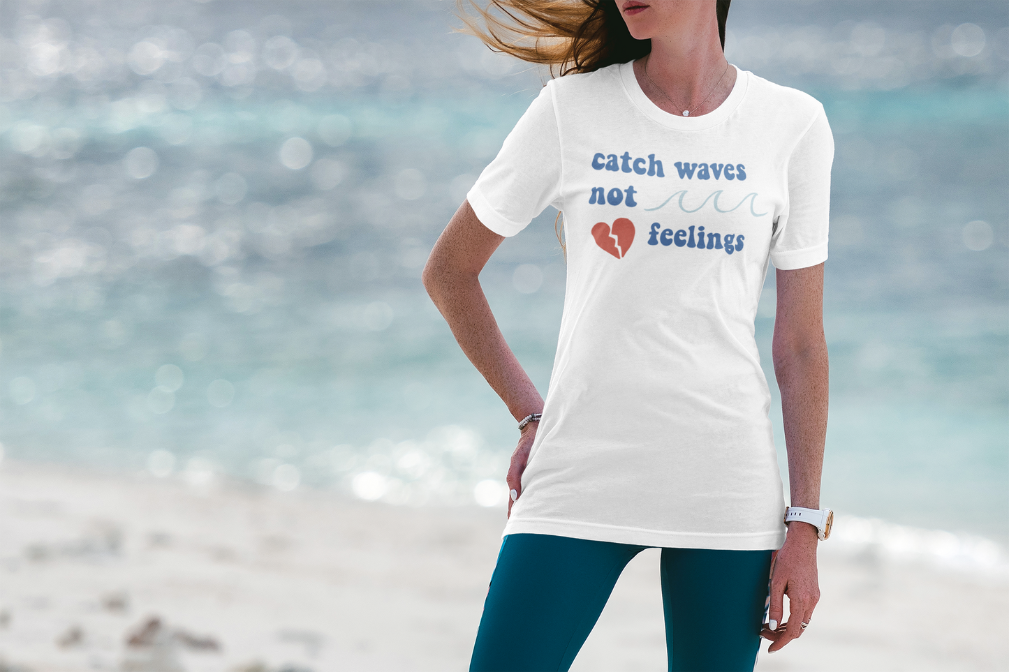 Catch Waves, Not Feelings Premium Oversized T-Shirt