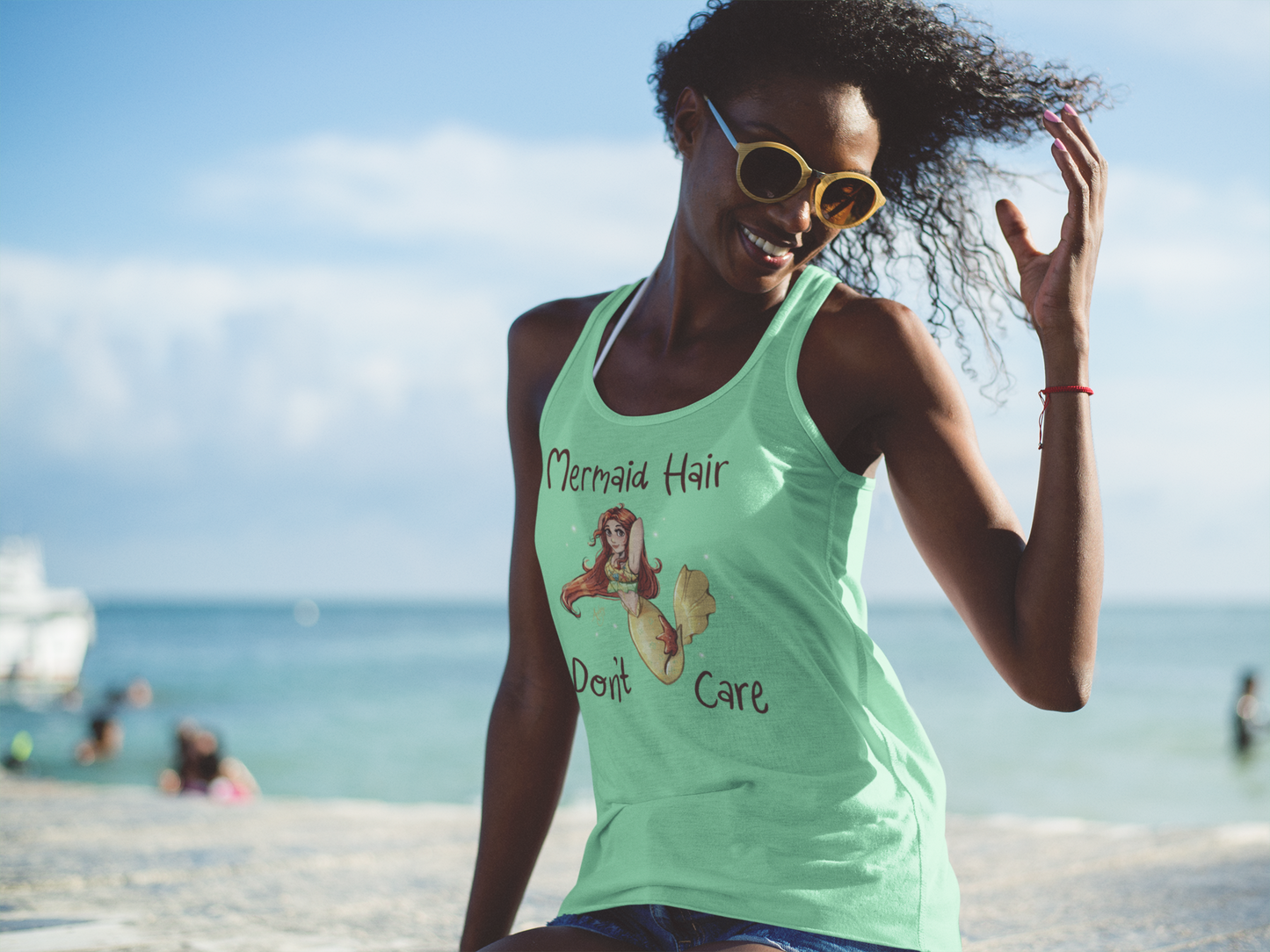 Mermaid Hair Don't Care Racerback Tank