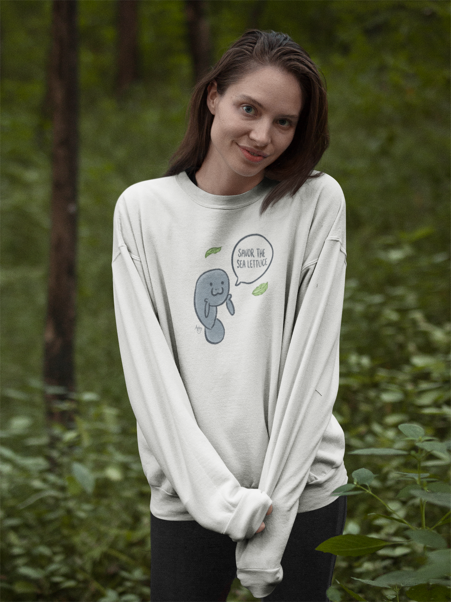 Savor The Sea Lettuce Manatee Crewneck Sweatshirt