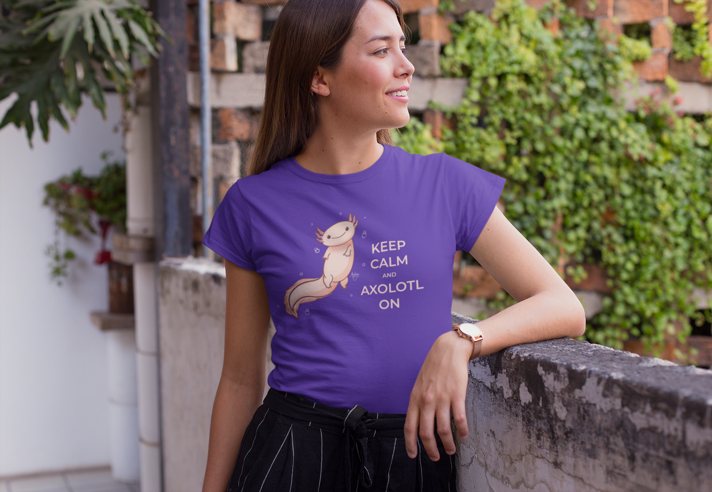 Keep Calm and Axolotl On Premium Short Sleeve Tee