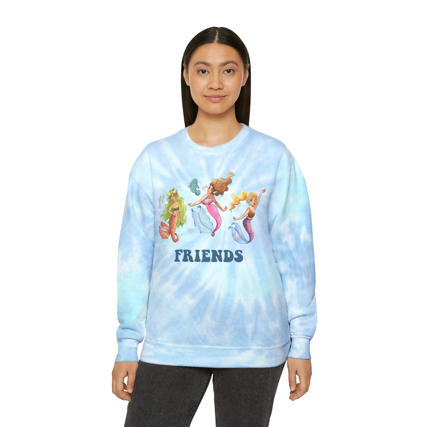 Mermaid Friends Tie-Dye Sweatshirt Version 2
