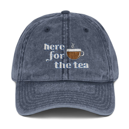 Here For The TEA  Vintage Embroidered Hat