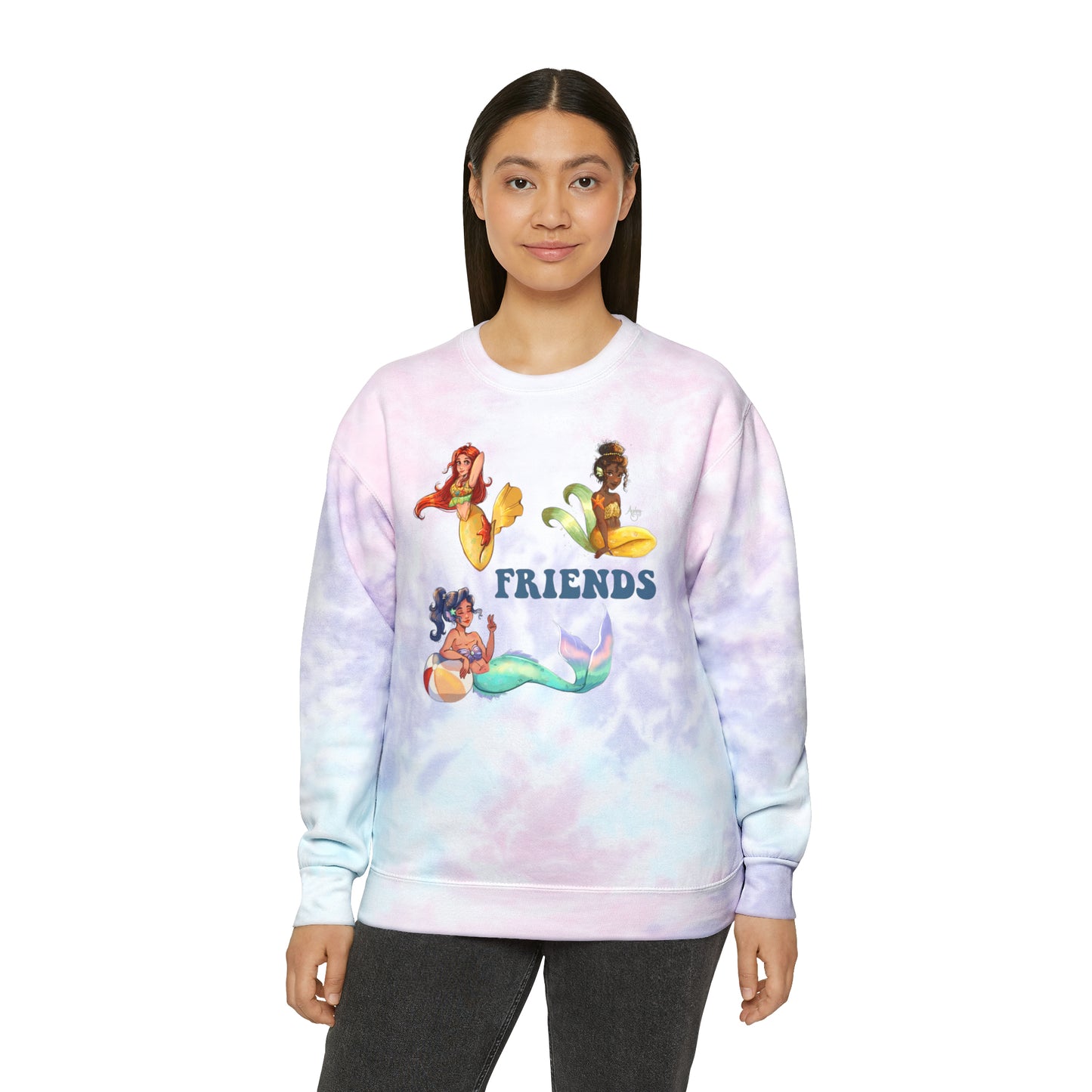 Mermaid Friends Tie-Dye Sweatshirt Version 3