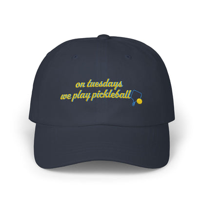 On Tuesdays We Play Pickleball Vintage Embroidered Hat