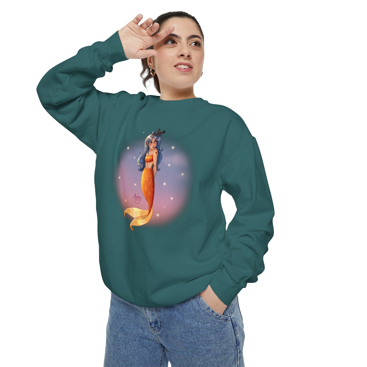 Lazuli the Hopeless Romantic Mermaid Crewneck Sweatshirt