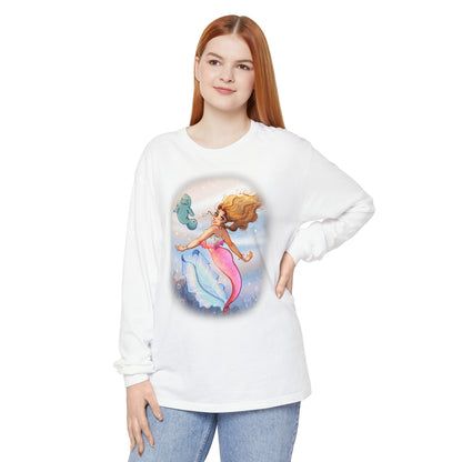 Sea Companions - Mermaid and Manatee Long Sleeve T-Shirt