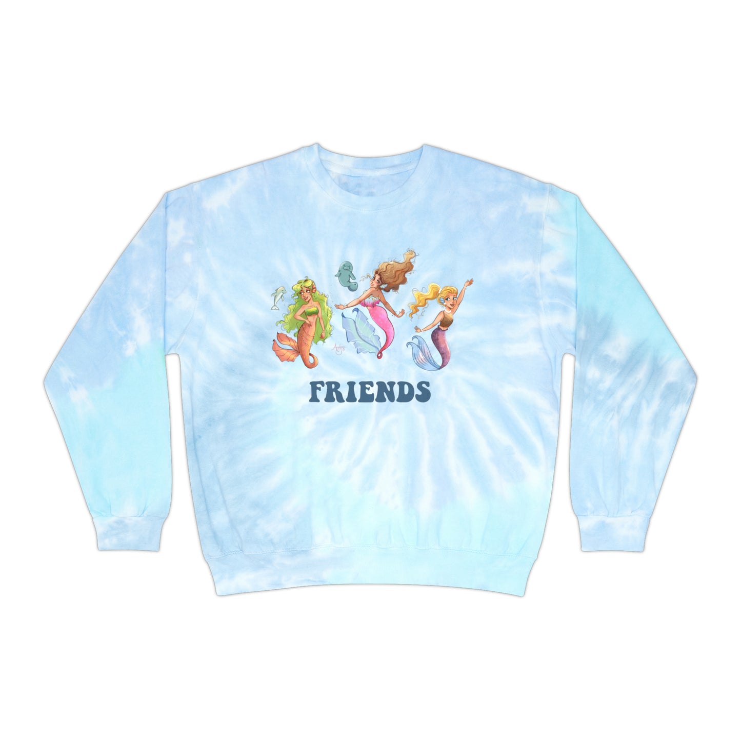 Mermaid Friends Tie-Dye Sweatshirt Version 2